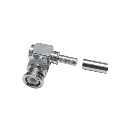 Times Microwave Systems BNC-MALE (PLUG) CRIMP RIGHTANGLE CONNECTOR/NON SOLDERPIN NO BRAID TRIM EZ-240-BM-RA-X